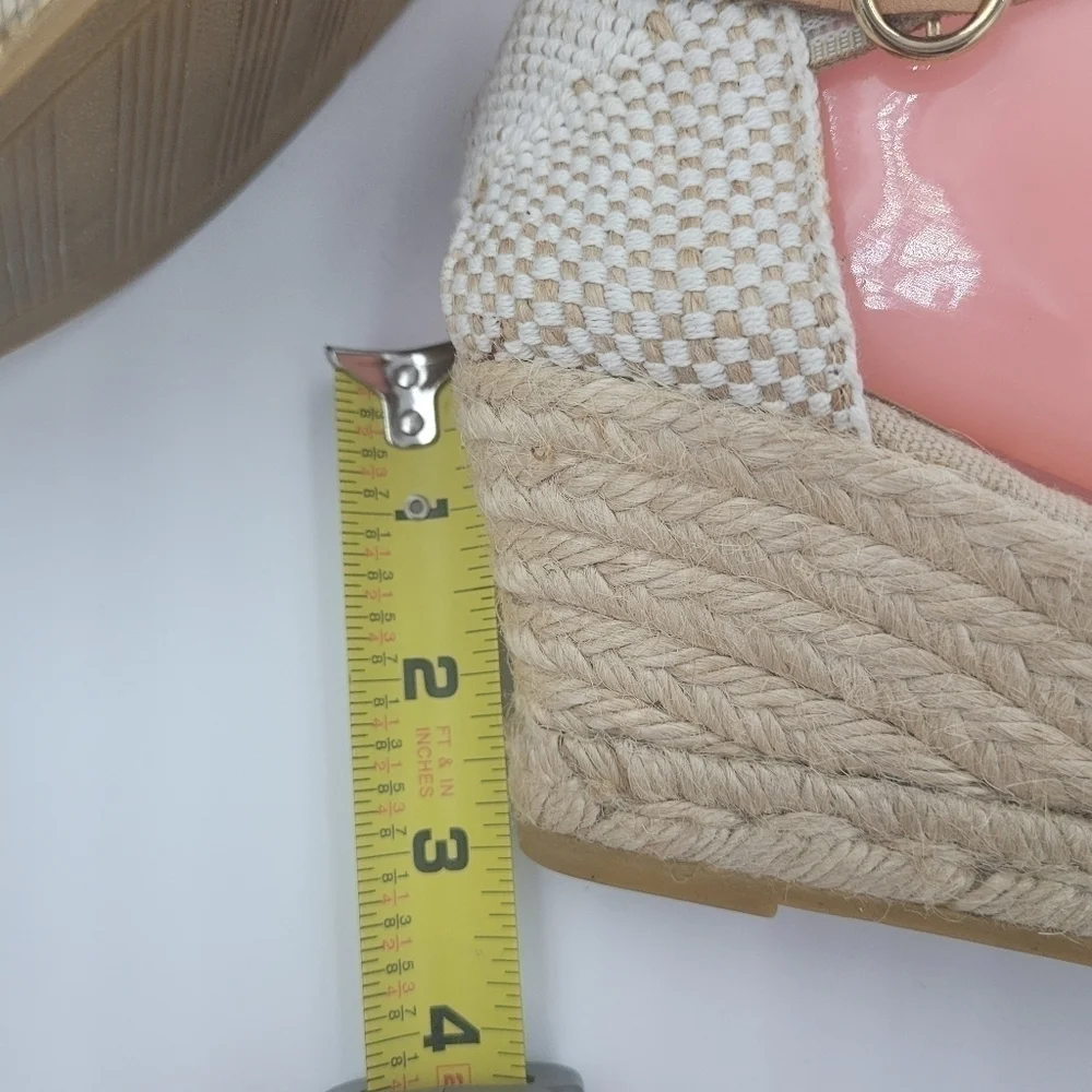 Kanna Laura espadrille wedge sandals suede and hemp size 9 new